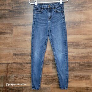 American Eagle Jeans 0 R Curvy Hi Rise Jegging Next Level Stretch Medium Wash